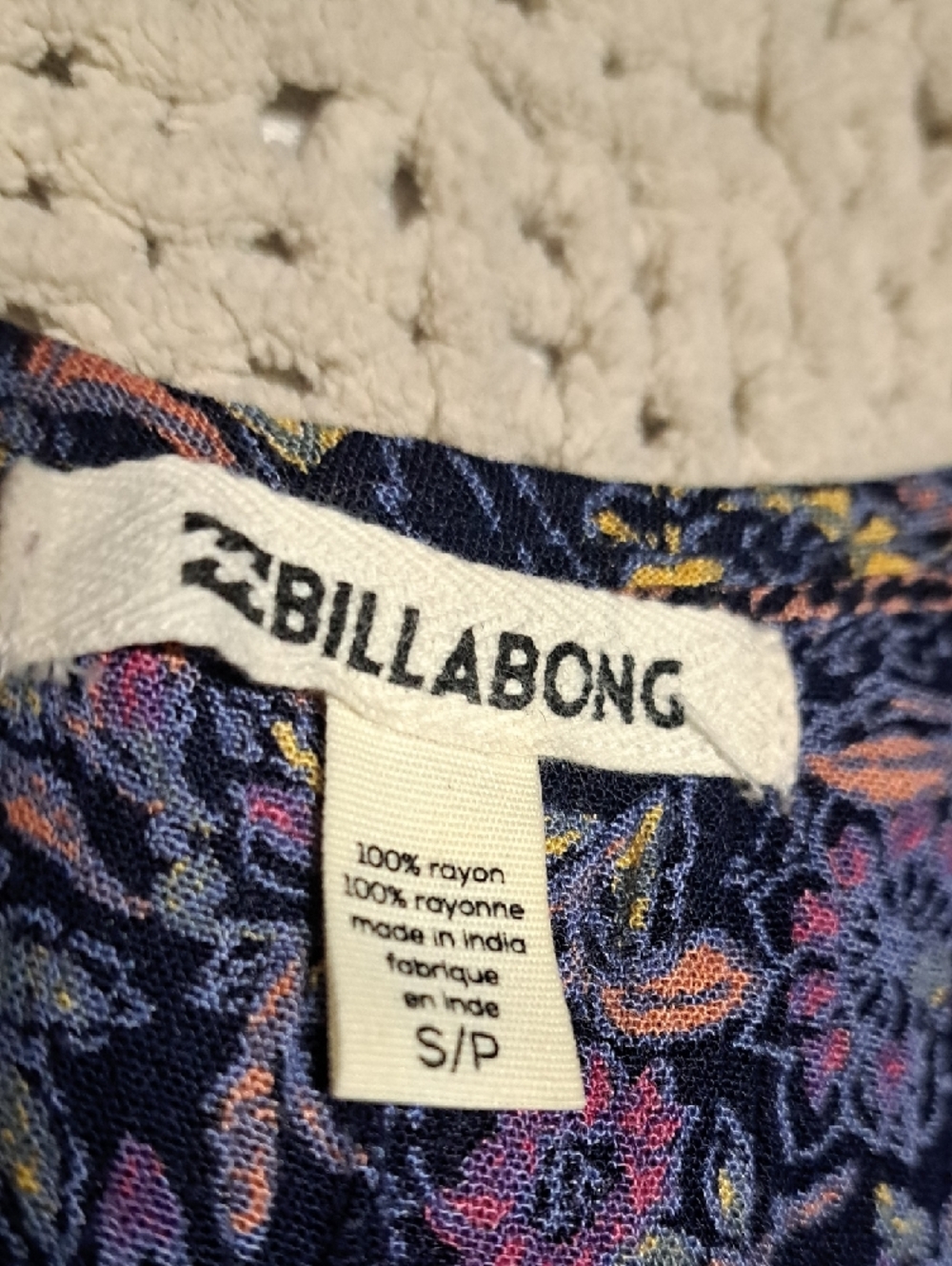 372 - Billabong Navy and Purple Floral Peasant Tunic - Picture 4 of 11